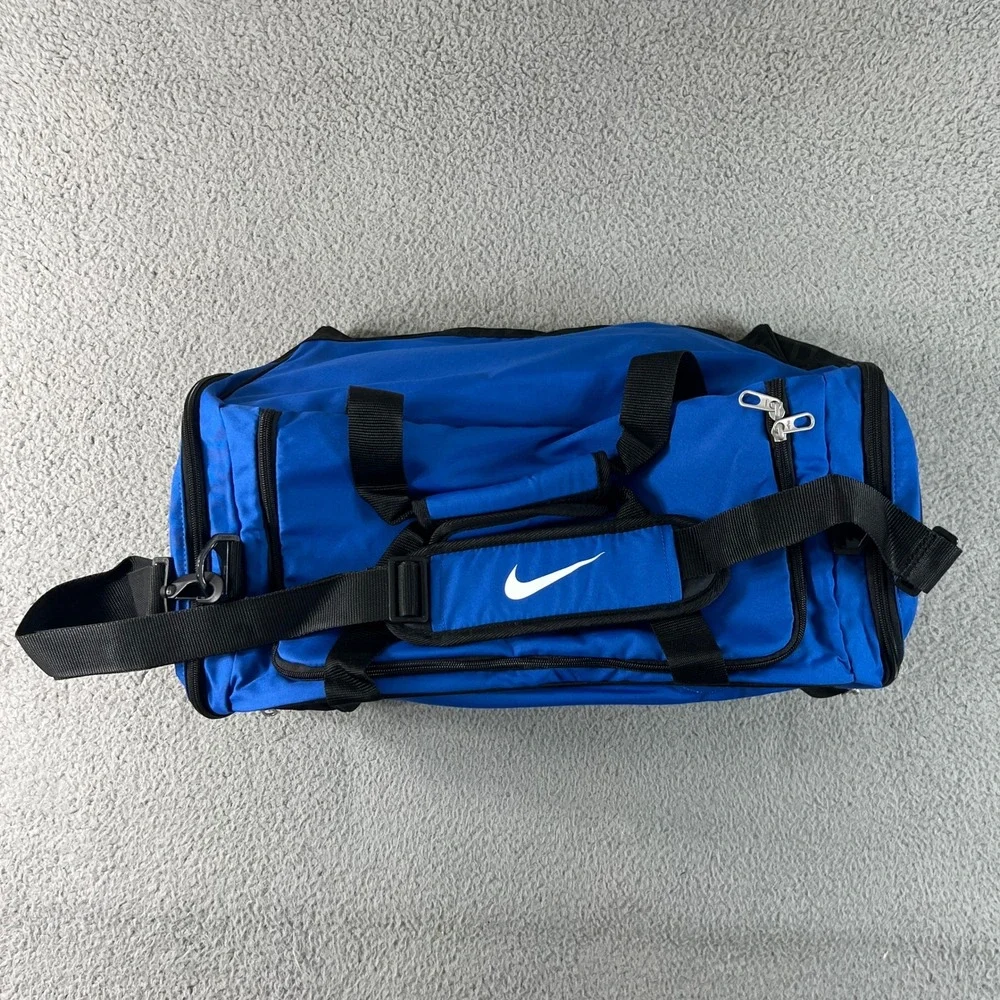 Nike Team Training Duffel Bag Unisex Medium Blue Black Vintage NWT
